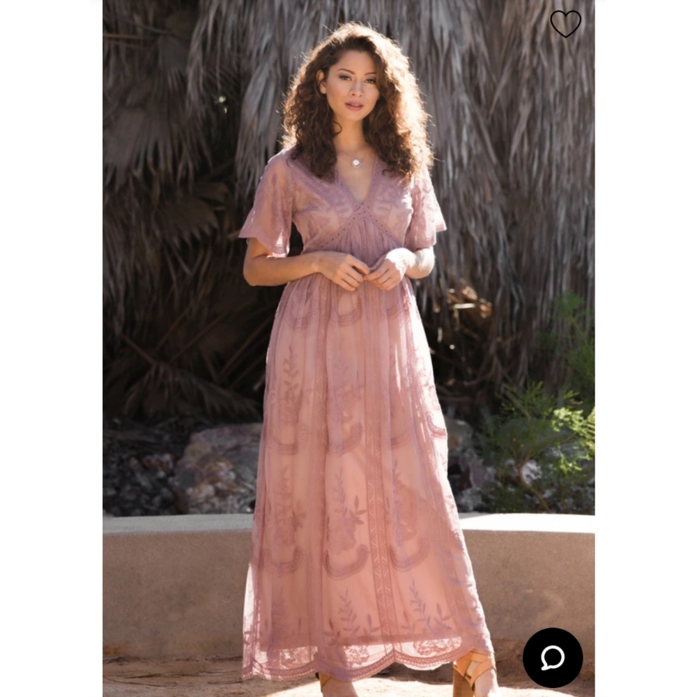 Pink Blush mauve overlay maternity dress